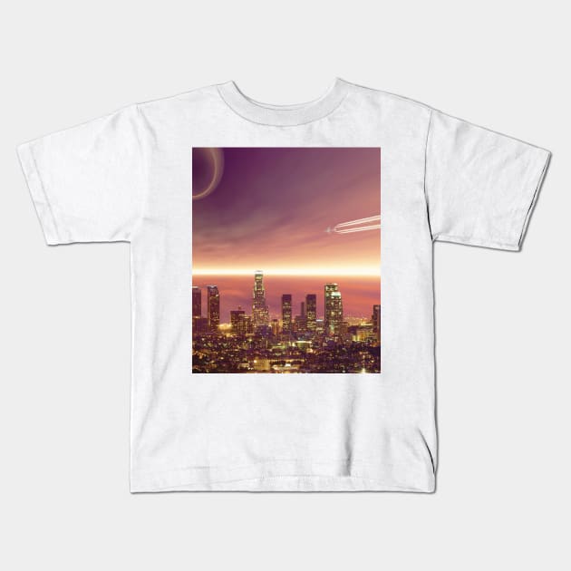 Los Angeles Surrealistic Kids T-Shirt by soulfulprintss8